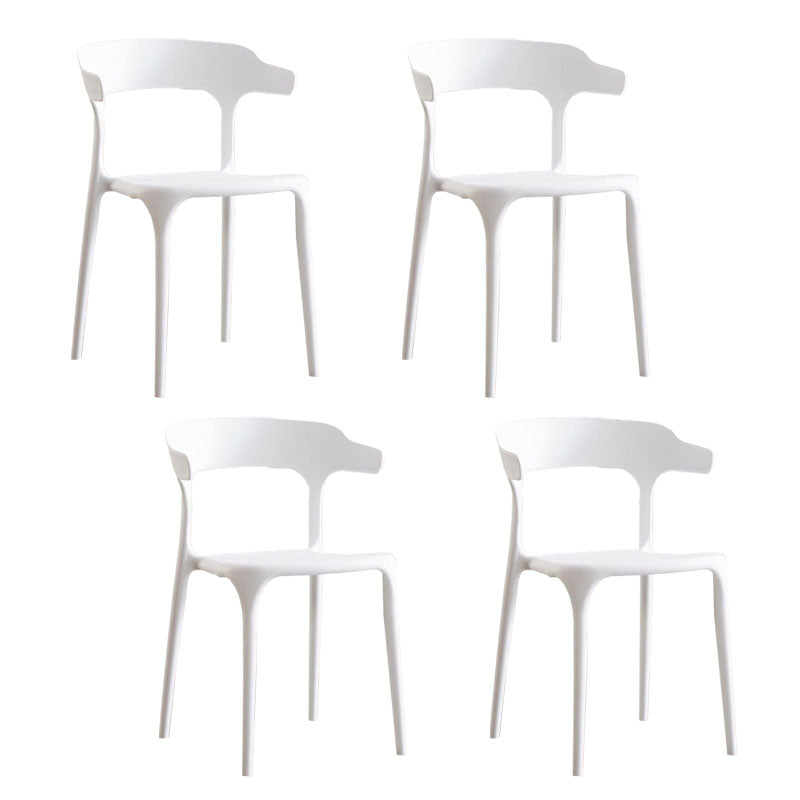Contemporary Plastic Open Arm Chair Matte Finish Home Dining Chair White 4 Piece Set Clearhalo ' kitchen&dining_furn' 'Dining Chairs' 'Dining Tables & Seating' 'dining_chair' 'furn' 'furn_dining_chair' 'Furniture' 'furniture_dining_chair' 'Kitchen & Dining Furniture' 'kitchen' 4694306