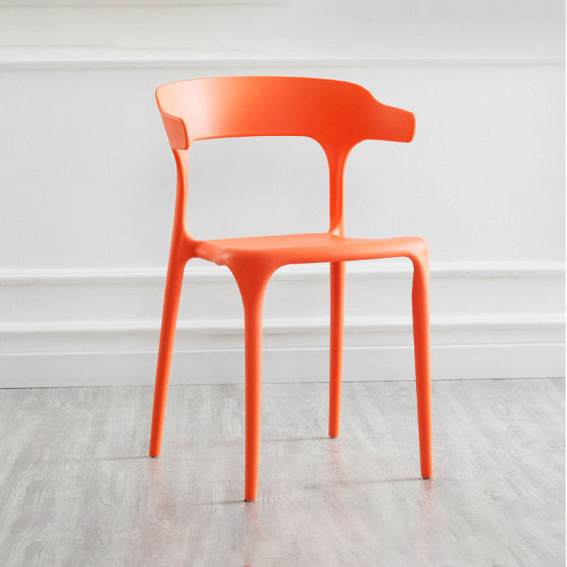 Contemporary Plastic Open Arm Chair Matte Finish Home Dining Chair Orange 1 Piece Clearhalo ' kitchen&dining_furn' 'Dining Chairs' 'Dining Tables & Seating' 'dining_chair' 'furn' 'furn_dining_chair' 'Furniture' 'furniture_dining_chair' 'Kitchen & Dining Furniture' 'kitchen' 4694307