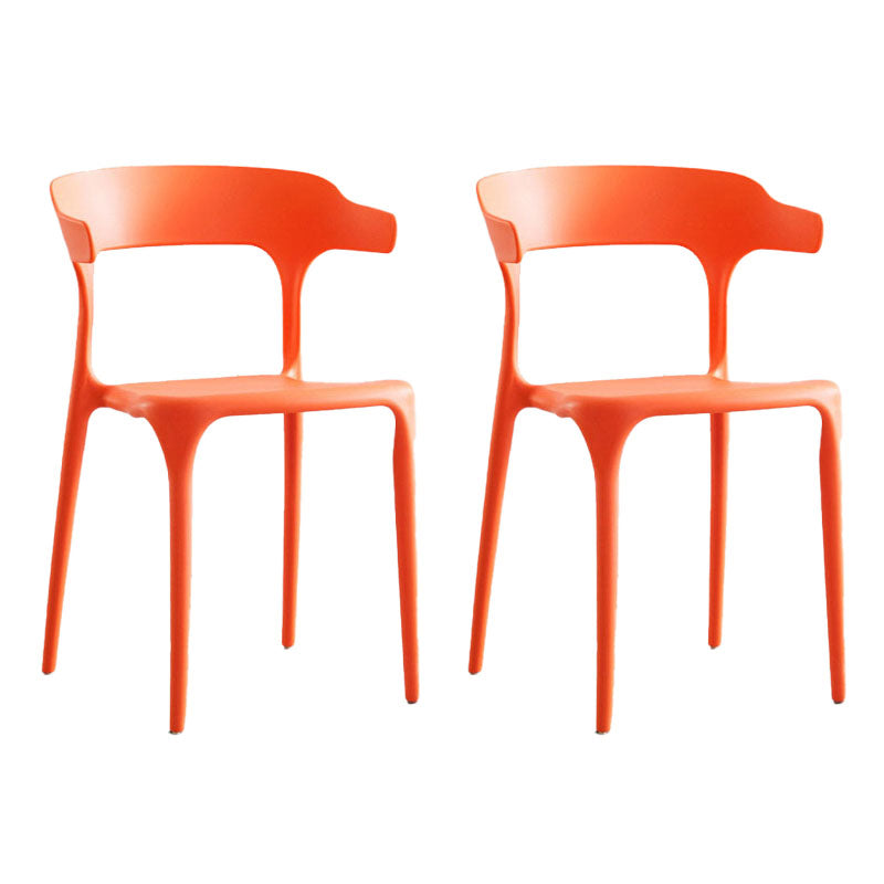 Contemporary Plastic Open Arm Chair Matte Finish Home Dining Chair Orange 2 Piece Set Clearhalo ' kitchen&dining_furn' 'Dining Chairs' 'Dining Tables & Seating' 'dining_chair' 'furn' 'furn_dining_chair' 'Furniture' 'furniture_dining_chair' 'Kitchen & Dining Furniture' 'kitchen' 4694308