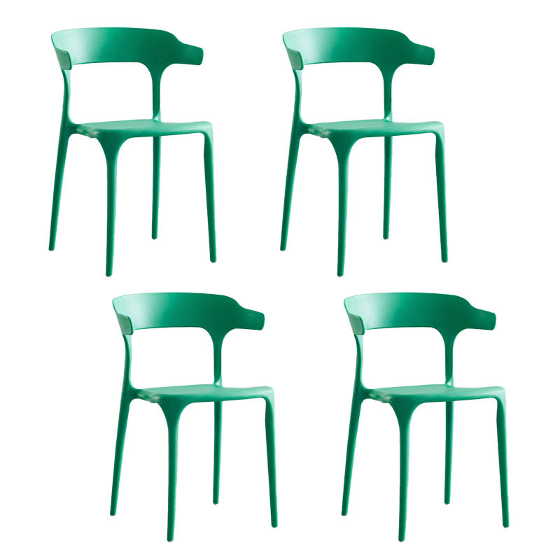 Contemporary Plastic Open Arm Chair Matte Finish Home Dining Chair Green 4 Piece Set Clearhalo ' kitchen&dining_furn' 'Dining Chairs' 'Dining Tables & Seating' 'dining_chair' 'furn' 'furn_dining_chair' 'Furniture' 'furniture_dining_chair' 'Kitchen & Dining Furniture' 'kitchen' 4694312