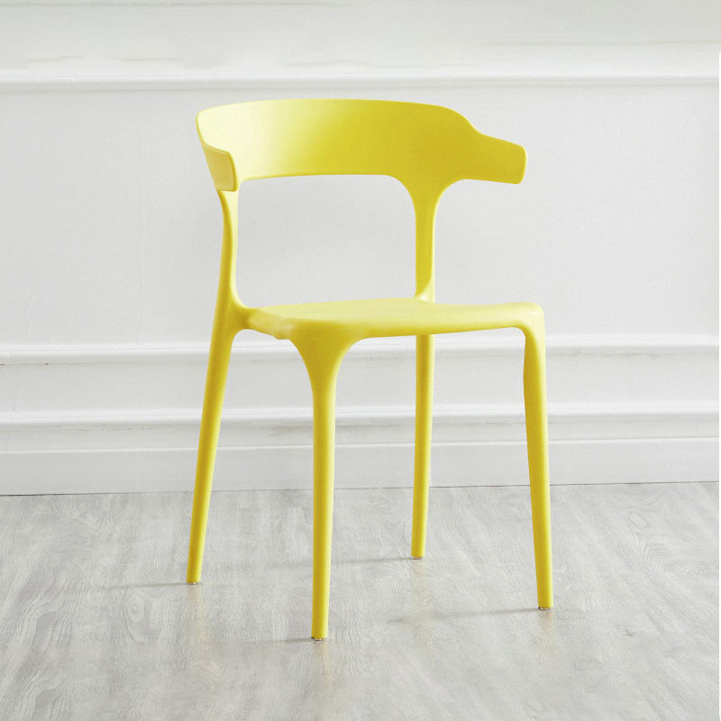 Contemporary Plastic Open Arm Chair Matte Finish Home Dining Chair Lemon Yellow 1 Piece Clearhalo ' kitchen&dining_furn' 'Dining Chairs' 'Dining Tables & Seating' 'dining_chair' 'furn' 'furn_dining_chair' 'Furniture' 'furniture_dining_chair' 'Kitchen & Dining Furniture' 'kitchen' 4694316