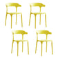 Contemporary Plastic Open Arm Chair Matte Finish Home Dining Chair Lemon Yellow 4 Piece Set Clearhalo ' kitchen&dining_furn' 'Dining Chairs' 'Dining Tables & Seating' 'dining_chair' 'furn' 'furn_dining_chair' 'Furniture' 'furniture_dining_chair' 'Kitchen & Dining Furniture' 'kitchen' 4694318
