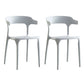 Contemporary Plastic Open Arm Chair Matte Finish Home Dining Chair Grey 2 Piece Set Clearhalo ' kitchen&dining_furn' 'Dining Chairs' 'Dining Tables & Seating' 'dining_chair' 'furn' 'furn_dining_chair' 'Furniture' 'furniture_dining_chair' 'Kitchen & Dining Furniture' 'kitchen' 4694320