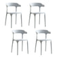 Contemporary Plastic Open Arm Chair Matte Finish Home Dining Chair Grey 4 Piece Set Clearhalo ' kitchen&dining_furn' 'Dining Chairs' 'Dining Tables & Seating' 'dining_chair' 'furn' 'furn_dining_chair' 'Furniture' 'furniture_dining_chair' 'Kitchen & Dining Furniture' 'kitchen' 4694321
