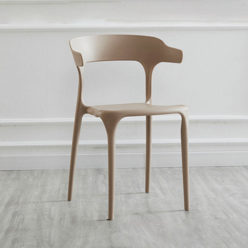 Contemporary Plastic Open Arm Chair Matte Finish Home Dining Chair Coffee 1 Piece Clearhalo ' kitchen&dining_furn' 'Dining Chairs' 'Dining Tables & Seating' 'dining_chair' 'furn' 'furn_dining_chair' 'Furniture' 'furniture_dining_chair' 'Kitchen & Dining Furniture' 'kitchen' 4694322