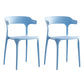 Contemporary Plastic Open Arm Chair Matte Finish Home Dining Chair Sky Blue 2 Piece Set Clearhalo ' kitchen&dining_furn' 'Dining Chairs' 'Dining Tables & Seating' 'dining_chair' 'furn' 'furn_dining_chair' 'Furniture' 'furniture_dining_chair' 'Kitchen & Dining Furniture' 'kitchen' 4694326