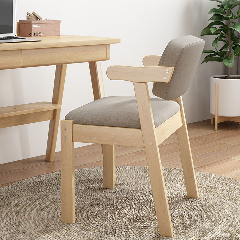 Contemporary Dining Open Back Chair Arm Chair with Wooden Legs for Kitchen Clearhalo ' kitchen&dining_furn' 'Dining Chairs' 'Dining Tables & Seating' 'dining_chair' 'Furniture' 'furniture_dining_chair' 'Kitchen & Dining Furniture' 'kitchen' 4694332