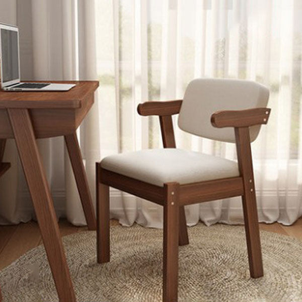 Contemporary Dining Open Back Chair Arm Chair with Wooden Legs for Kitchen Light Gray 1 Piece Clearhalo ' kitchen&dining_furn' 'Dining Chairs' 'Dining Tables & Seating' 'dining_chair' 'Furniture' 'furniture_dining_chair' 'Kitchen & Dining Furniture' 'kitchen' 4694333