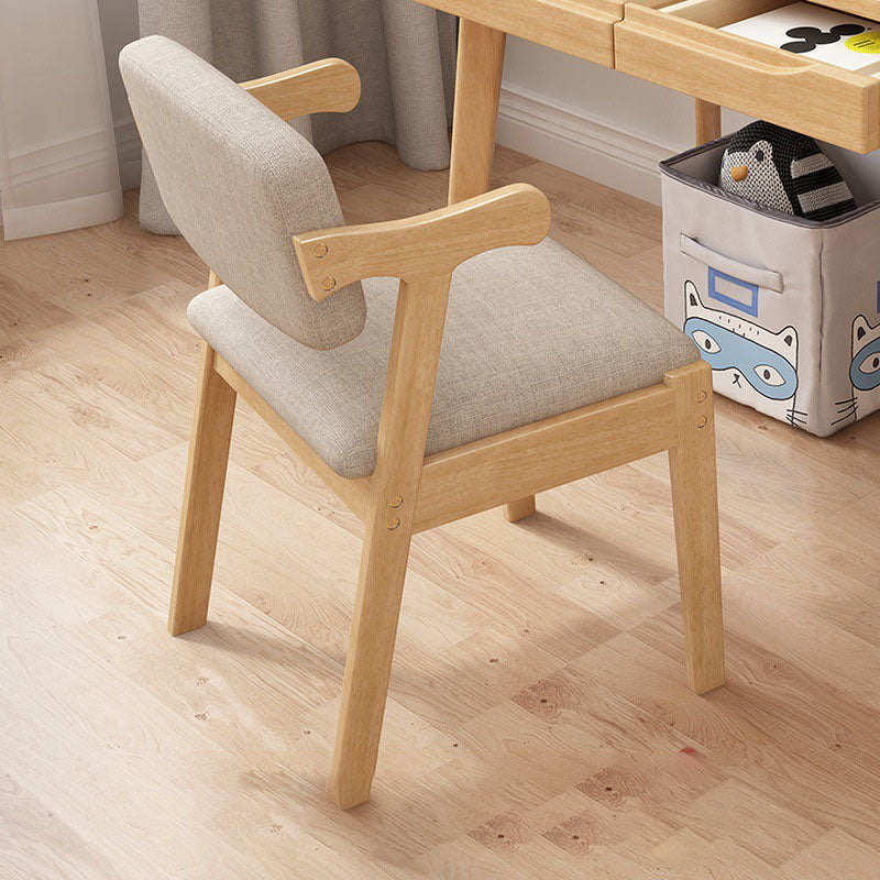 Contemporary Dining Open Back Chair Arm Chair with Wooden Legs for Kitchen Clearhalo ' kitchen&dining_furn' 'Dining Chairs' 'Dining Tables & Seating' 'dining_chair' 'Furniture' 'furniture_dining_chair' 'Kitchen & Dining Furniture' 'kitchen' 4694335