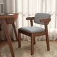 Contemporary Dining Open Back Chair Arm Chair with Wooden Legs for Kitchen Grey 1 Piece Clearhalo ' kitchen&dining_furn' 'Dining Chairs' 'Dining Tables & Seating' 'dining_chair' 'Furniture' 'furniture_dining_chair' 'Kitchen & Dining Furniture' 'kitchen' 4694336
