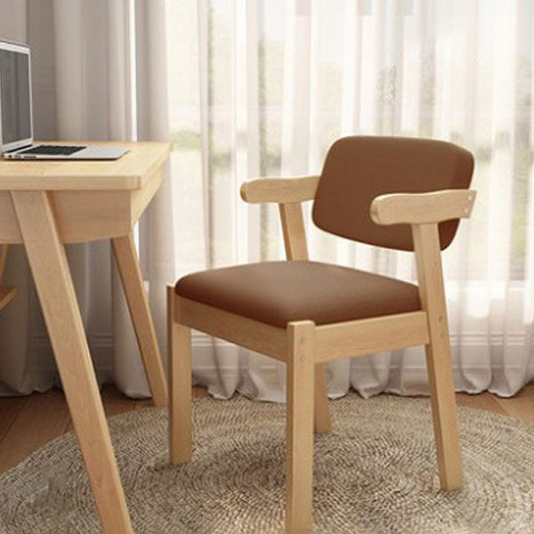 Contemporary Dining Open Back Chair Arm Chair with Wooden Legs for Kitchen Light Coffee 1 Piece Clearhalo ' kitchen&dining_furn' 'Dining Chairs' 'Dining Tables & Seating' 'dining_chair' 'Furniture' 'furniture_dining_chair' 'Kitchen & Dining Furniture' 'kitchen' 4694342
