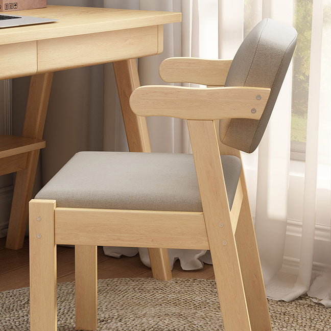 Contemporary Dining Open Back Chair Arm Chair with Wooden Legs for Kitchen Clearhalo ' kitchen&dining_furn' 'Dining Chairs' 'Dining Tables & Seating' 'dining_chair' 'Furniture' 'furniture_dining_chair' 'Kitchen & Dining Furniture' 'kitchen' 4694346