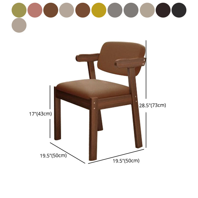 Contemporary Dining Open Back Chair Arm Chair with Wooden Legs for Kitchen Clearhalo ' kitchen&dining_furn' 'Dining Chairs' 'Dining Tables & Seating' 'dining_chair' 'Furniture' 'furniture_dining_chair' 'Kitchen & Dining Furniture' 'kitchen' 4694350