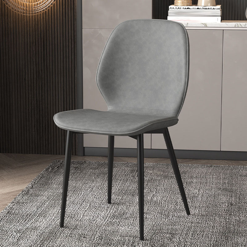 Contemporary Dining Chair Armless Wingback Side Chair with Metal Legs for Kitchen Clearhalo ' kitchen&dining_furn' 'Dining Chairs' 'Dining Tables & Seating' 'dining_chair' 'furn' 'furn_dining_chair' 'Furniture' 'furniture_dining_chair' 'Kitchen & Dining Furniture' 'kitchen' 4694351