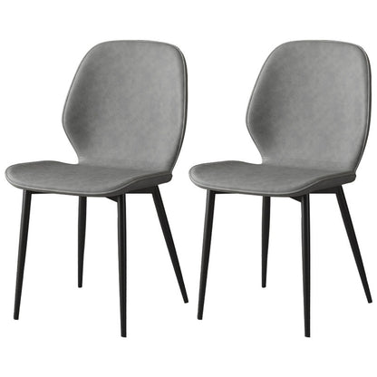 Contemporary Dining Chair Armless Wingback Side Chair with Metal Legs for Kitchen Grey 2 Piece Set Clearhalo ' kitchen&dining_furn' 'Dining Chairs' 'Dining Tables & Seating' 'dining_chair' 'furn' 'furn_dining_chair' 'Furniture' 'furniture_dining_chair' 'Kitchen & Dining Furniture' 'kitchen' 4694353