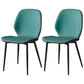 Contemporary Dining Chair Armless Wingback Side Chair with Metal Legs for Kitchen Blue-Brown 2 Piece Set Clearhalo ' kitchen&dining_furn' 'Dining Chairs' 'Dining Tables & Seating' 'dining_chair' 'furn' 'furn_dining_chair' 'Furniture' 'furniture_dining_chair' 'Kitchen & Dining Furniture' 'kitchen' 4694355
