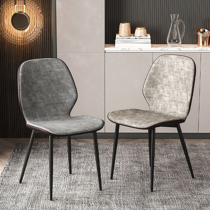 Contemporary Dining Chair Armless Wingback Side Chair with Metal Legs for Kitchen Clearhalo ' kitchen&dining_furn' 'Dining Chairs' 'Dining Tables & Seating' 'dining_chair' 'furn' 'furn_dining_chair' 'Furniture' 'furniture_dining_chair' 'Kitchen & Dining Furniture' 'kitchen' 4694357