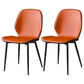 Contemporary Dining Chair Armless Wingback Side Chair with Metal Legs for Kitchen Orange 2 Piece Set Clearhalo ' kitchen&dining_furn' 'Dining Chairs' 'Dining Tables & Seating' 'dining_chair' 'furn' 'furn_dining_chair' 'Furniture' 'furniture_dining_chair' 'Kitchen & Dining Furniture' 'kitchen' 4694369