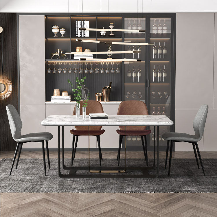 Contemporary Dining Chair Armless Wingback Side Chair with Metal Legs for Kitchen Clearhalo ' kitchen&dining_furn' 'Dining Chairs' 'Dining Tables & Seating' 'dining_chair' 'furn' 'furn_dining_chair' 'Furniture' 'furniture_dining_chair' 'Kitchen & Dining Furniture' 'kitchen' 4694372