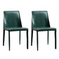 Designer Style Leather Solid Back Side Chair Matte Finish Home Dining Chair Blackish Green 2 Piece Set Clearhalo ' kitchen&dining_furn' 'Dining Chairs' 'Dining Tables & Seating' 'dining_chair' 'furn' 'furn_dining_chair' 'Furniture' 'furniture_dining_chair' 'Kitchen & Dining Furniture' 'kitchen' 4694379