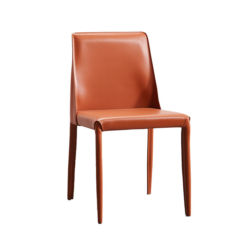 Designer Style Leather Solid Back Side Chair Matte Finish Home Dining Chair Clearhalo ' kitchen&dining_furn' 'Dining Chairs' 'Dining Tables & Seating' 'dining_chair' 'furn' 'furn_dining_chair' 'Furniture' 'furniture_dining_chair' 'Kitchen & Dining Furniture' 'kitchen' 4694385