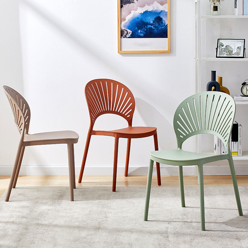 Modern Stackable Chair Dining Armless Open Back Chairs with Plastic Legs for Kitchen Clearhalo ' kitchen&dining_furn' 'Dining Chairs' 'Dining Tables & Seating' 'dining_chair' 'furn' 'furn_dining_chair' 'Furniture' 'furniture_dining_chair' 'Kitchen & Dining Furniture' 'kitchen' 4694401