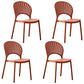 Modern Stackable Chair Dining Armless Open Back Chairs with Plastic Legs for Kitchen Brown 4 Piece Set Clearhalo ' kitchen&dining_furn' 'Dining Chairs' 'Dining Tables & Seating' 'dining_chair' 'furn' 'furn_dining_chair' 'Furniture' 'furniture_dining_chair' 'Kitchen & Dining Furniture' 'kitchen' 4694403