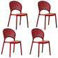 Modern Stackable Chair Dining Armless Open Back Chairs with Plastic Legs for Kitchen Burgundy 4 Piece Set Clearhalo ' kitchen&dining_furn' 'Dining Chairs' 'Dining Tables & Seating' 'dining_chair' 'furn' 'furn_dining_chair' 'Furniture' 'furniture_dining_chair' 'Kitchen & Dining Furniture' 'kitchen' 4694412