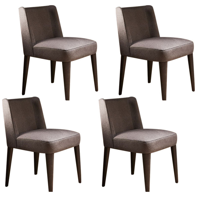 Contemporary Dining Parsons Chair Armless Chair with Wooden Legs for Kitchen Light Purple 4 Piece Set Clearhalo ' kitchen&dining_furn' 'Dining Chairs' 'Dining Tables & Seating' 'dining_chair' 'furn' 'furn_dining_chair' 'Furniture' 'furniture_dining_chair' 'Kitchen & Dining Furniture' 'kitchen' 4694431