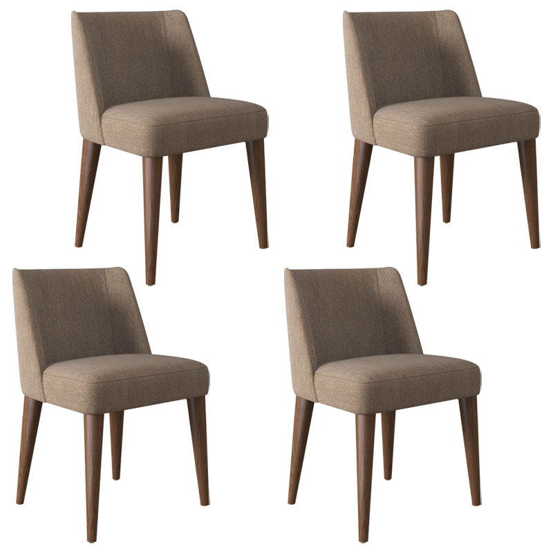 Contemporary Dining Parsons Chair Armless Chair with Wooden Legs for Kitchen Light Khaki 4 Piece Set Clearhalo ' kitchen&dining_furn' 'Dining Chairs' 'Dining Tables & Seating' 'dining_chair' 'furn' 'furn_dining_chair' 'Furniture' 'furniture_dining_chair' 'Kitchen & Dining Furniture' 'kitchen' 4694437
