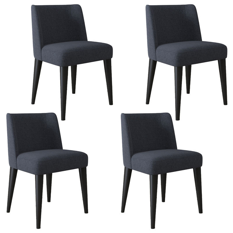 Contemporary Dining Parsons Chair Armless Chair with Wooden Legs for Kitchen Dark Gray 4 Piece Set Clearhalo ' kitchen&dining_furn' 'Dining Chairs' 'Dining Tables & Seating' 'dining_chair' 'furn' 'furn_dining_chair' 'Furniture' 'furniture_dining_chair' 'Kitchen & Dining Furniture' 'kitchen' 4694441