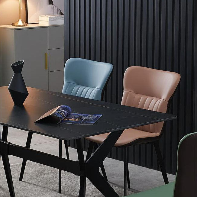 Contemporary Dining Chairs Armless Chair with Metal Legs for Kitchen Clearhalo ' kitchen&dining_furn' 'Dining Chairs' 'Dining Tables & Seating' 'dining_chair' 'furn' 'furn_dining_chair' 'Furniture' 'furniture_dining_chair' 'Kitchen & Dining Furniture' 'kitchen' 4694446