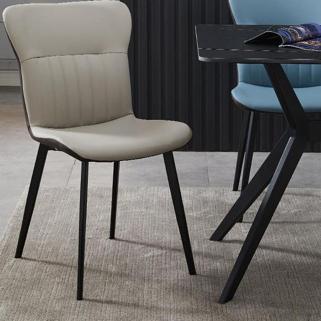 Contemporary Dining Chairs Armless Chair with Metal Legs for Kitchen Clearhalo ' kitchen&dining_furn' 'Dining Chairs' 'Dining Tables & Seating' 'dining_chair' 'furn' 'furn_dining_chair' 'Furniture' 'furniture_dining_chair' 'Kitchen & Dining Furniture' 'kitchen' 4694448