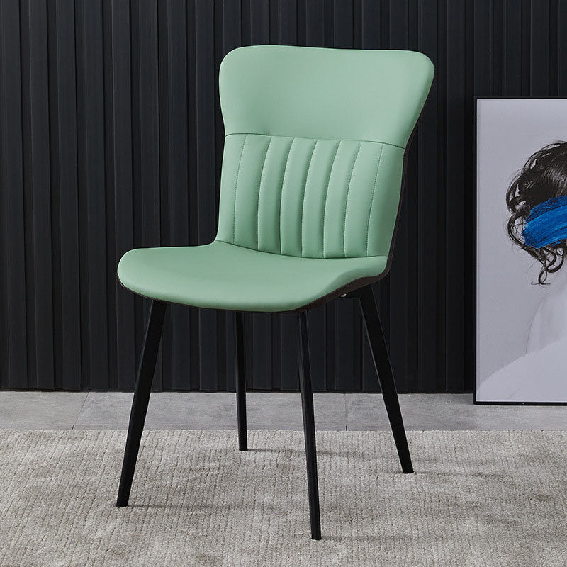 Contemporary Dining Chairs Armless Chair with Metal Legs for Kitchen Green 1 Piece Clearhalo ' kitchen&dining_furn' 'Dining Chairs' 'Dining Tables & Seating' 'dining_chair' 'furn' 'furn_dining_chair' 'Furniture' 'furniture_dining_chair' 'Kitchen & Dining Furniture' 'kitchen' 4694461