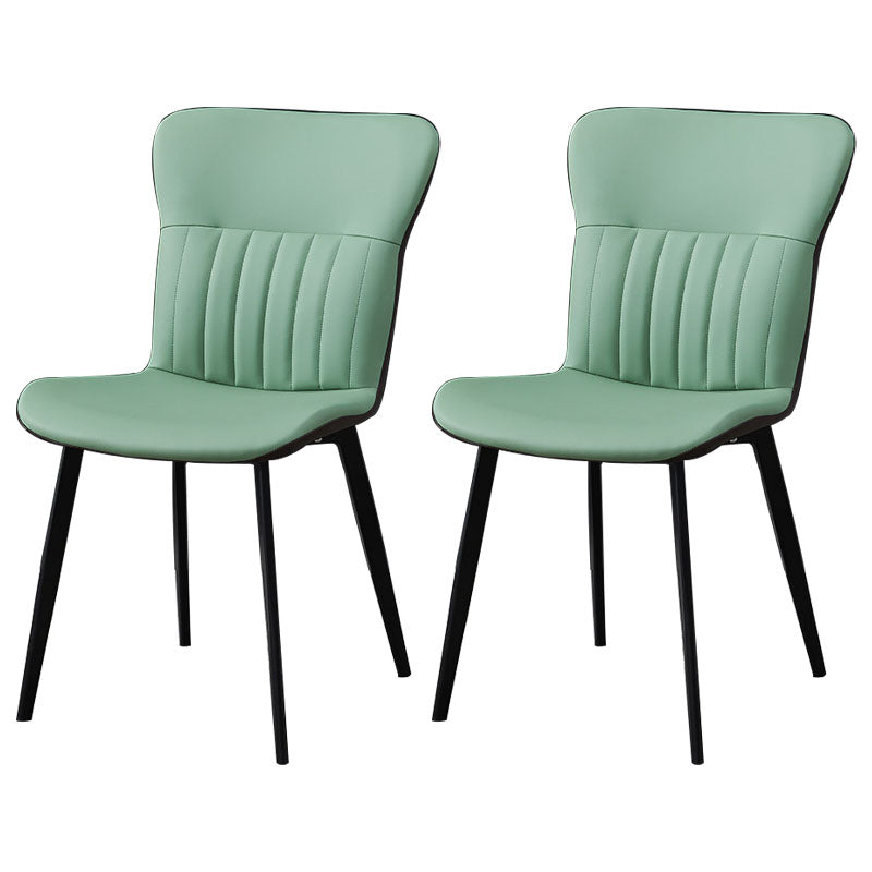Contemporary Dining Chairs Armless Chair with Metal Legs for Kitchen Green 2 Piece Set Clearhalo ' kitchen&dining_furn' 'Dining Chairs' 'Dining Tables & Seating' 'dining_chair' 'furn' 'furn_dining_chair' 'Furniture' 'furniture_dining_chair' 'Kitchen & Dining Furniture' 'kitchen' 4694462