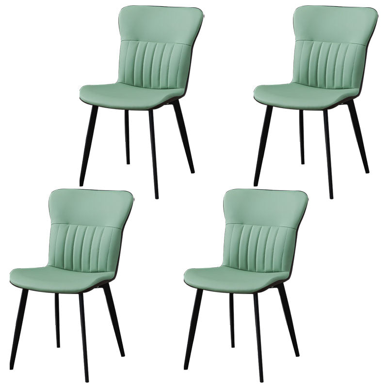 Contemporary Dining Chairs Armless Chair with Metal Legs for Kitchen Green 4 Piece Set Clearhalo ' kitchen&dining_furn' 'Dining Chairs' 'Dining Tables & Seating' 'dining_chair' 'furn' 'furn_dining_chair' 'Furniture' 'furniture_dining_chair' 'Kitchen & Dining Furniture' 'kitchen' 4694463