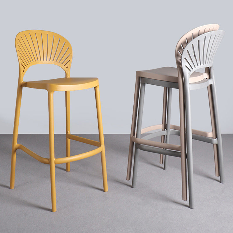 Nordic Style Plastic Stackable Bar Stools for Home Use Armless Low Back Stools Clearhalo 'Bar Furniture' 'Bar Stools' 'bar_stools' 'furn' 'furn_bar_stools' 'furniture_bar_stools' 'Kitchen & Dining Furniture' 'kitchen&dining_furn' 'kitchen' 'kitchen_furn' Furniture' 4696795