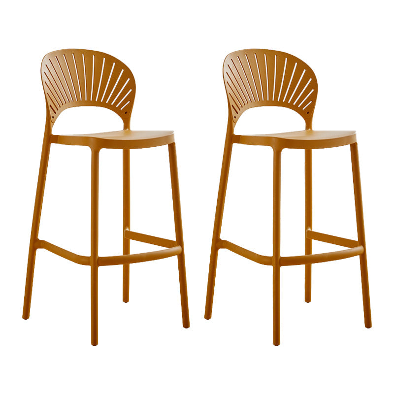 Nordic Style Plastic Stackable Bar Stools for Home Use Armless Low Back Stools Ginger 2 Piece Set Clearhalo 'Bar Furniture' 'Bar Stools' 'bar_stools' 'furn' 'furn_bar_stools' 'furniture_bar_stools' 'Kitchen & Dining Furniture' 'kitchen&dining_furn' 'kitchen' 'kitchen_furn' Furniture' 4696796