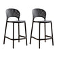 Nordic Style Plastic Stackable Bar Stools for Home Use Armless Low Back Stools Black 2 Piece Set Clearhalo 'Bar Furniture' 'Bar Stools' 'bar_stools' 'furn' 'furn_bar_stools' 'furniture_bar_stools' 'Kitchen & Dining Furniture' 'kitchen&dining_furn' 'kitchen' 'kitchen_furn' Furniture' 4696797