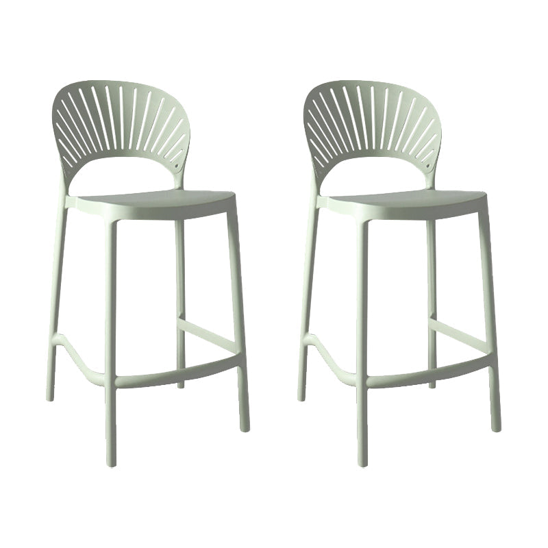 Nordic Style Plastic Stackable Bar Stools for Home Use Armless Low Back Stools Green 2 Piece Set Clearhalo 'Bar Furniture' 'Bar Stools' 'bar_stools' 'furn' 'furn_bar_stools' 'furniture_bar_stools' 'Kitchen & Dining Furniture' 'kitchen&dining_furn' 'kitchen' 'kitchen_furn' Furniture' 4696802