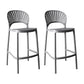 Nordic Style Plastic Stackable Bar Stools for Home Use Armless Low Back Stools Grey 2 Piece Set Clearhalo 'Bar Furniture' 'Bar Stools' 'bar_stools' 'furn' 'furn_bar_stools' 'furniture_bar_stools' 'Kitchen & Dining Furniture' 'kitchen&dining_furn' 'kitchen' 'kitchen_furn' Furniture' 4696805