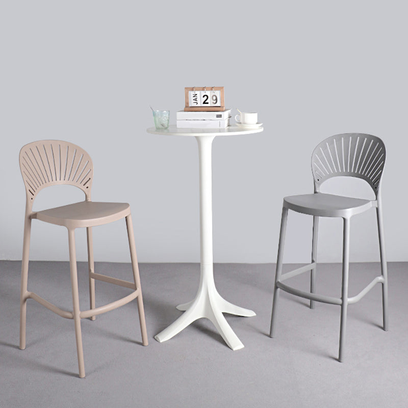 Nordic Style Plastic Stackable Bar Stools for Home Use Armless Low Back Stools Clearhalo 'Bar Furniture' 'Bar Stools' 'bar_stools' 'furn' 'furn_bar_stools' 'furniture_bar_stools' 'Kitchen & Dining Furniture' 'kitchen&dining_furn' 'kitchen' 'kitchen_furn' Furniture' 4696811