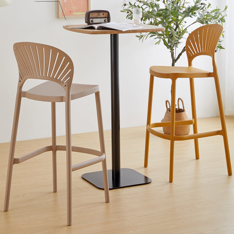 Nordic Style Plastic Stackable Bar Stools for Home Use Armless Low Back Stools Clearhalo 'Bar Furniture' 'Bar Stools' 'bar_stools' 'furn' 'furn_bar_stools' 'furniture_bar_stools' 'Kitchen & Dining Furniture' 'kitchen&dining_furn' 'kitchen' 'kitchen_furn' Furniture' 4696814