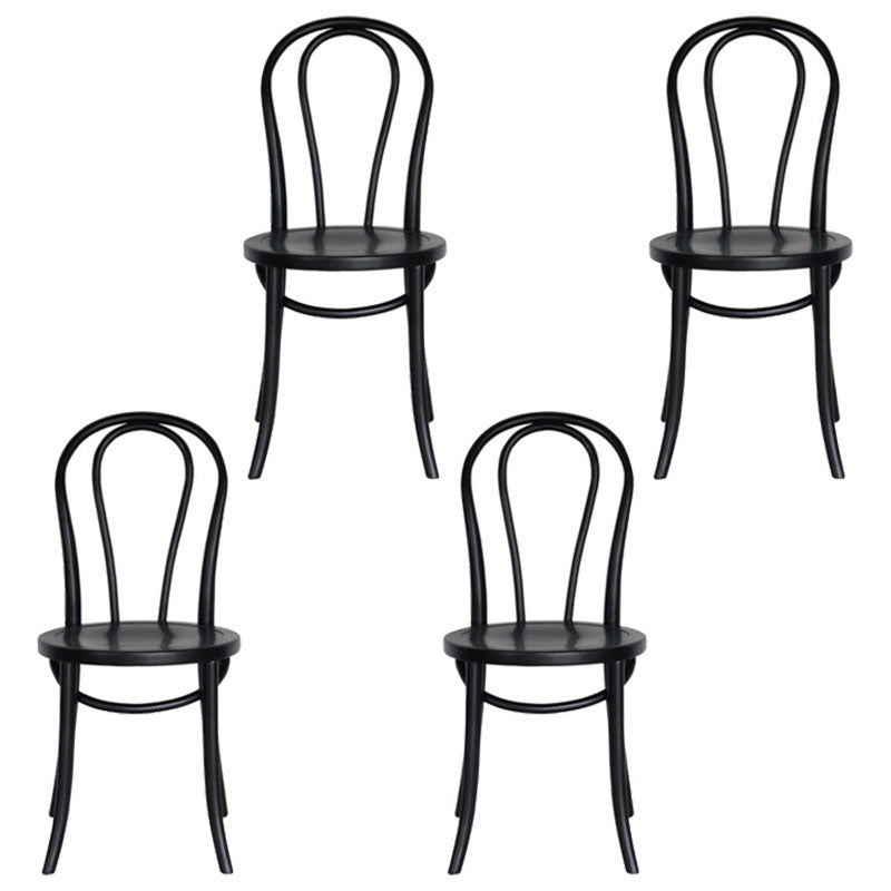 Traditional Wood Dining Kitchen Room Side Chair Windsor Back Chair Black Wood 4 Piece Set Clearhalo ' kitchen&dining_furn' 'Dining Chairs' 'Dining Tables & Seating' 'dining_chair' 'furn' 'furn_dining_chair' 'Furniture' 'furniture_dining_chair' 'Kitchen & Dining Furniture' 'kitchen' 4696841