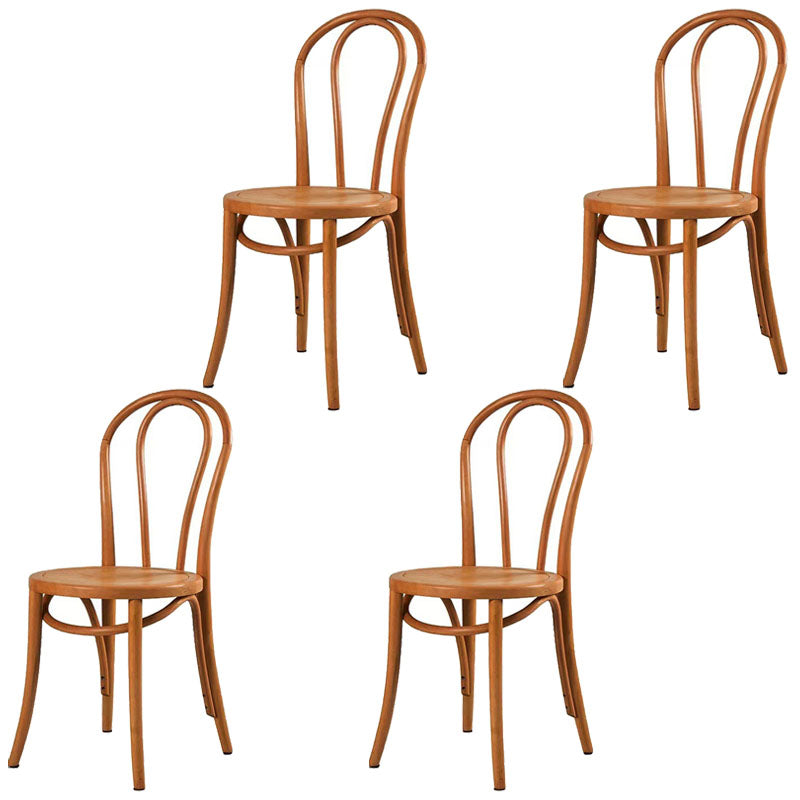 Traditional Wood Dining Kitchen Room Side Chair Windsor Back Chair Khaki Wood 4 Piece Set Clearhalo ' kitchen&dining_furn' 'Dining Chairs' 'Dining Tables & Seating' 'dining_chair' 'furn' 'furn_dining_chair' 'Furniture' 'furniture_dining_chair' 'Kitchen & Dining Furniture' 'kitchen' 4696857