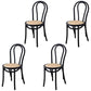 Traditional Wood Dining Kitchen Room Side Chair Windsor Back Chair Black Wicker & Rattan 4 Piece Set Clearhalo ' kitchen&dining_furn' 'Dining Chairs' 'Dining Tables & Seating' 'dining_chair' 'furn' 'furn_dining_chair' 'Furniture' 'furniture_dining_chair' 'Kitchen & Dining Furniture' 'kitchen' 4696863
