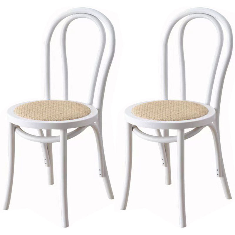 Traditional Wood Dining Kitchen Room Side Chair Windsor Back Chair White Wicker & Rattan 2 Piece Set Clearhalo ' kitchen&dining_furn' 'Dining Chairs' 'Dining Tables & Seating' 'dining_chair' 'furn' 'furn_dining_chair' 'Furniture' 'furniture_dining_chair' 'Kitchen & Dining Furniture' 'kitchen' 4696868