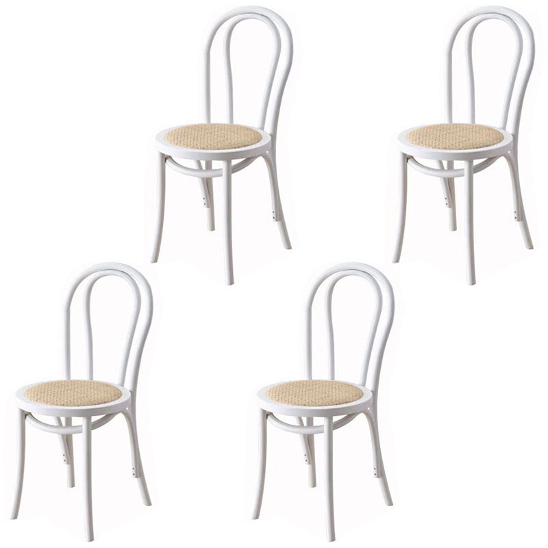 Traditional Wood Dining Kitchen Room Side Chair Windsor Back Chair White Wicker & Rattan 4 Piece Set Clearhalo ' kitchen&dining_furn' 'Dining Chairs' 'Dining Tables & Seating' 'dining_chair' 'furn' 'furn_dining_chair' 'Furniture' 'furniture_dining_chair' 'Kitchen & Dining Furniture' 'kitchen' 4696869