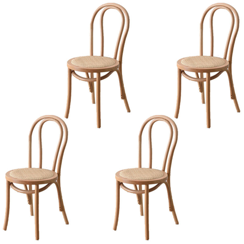 Traditional Wood Dining Kitchen Room Side Chair Windsor Back Chair Wood Wicker & Rattan 4 Piece Set Clearhalo ' kitchen&dining_furn' 'Dining Chairs' 'Dining Tables & Seating' 'dining_chair' 'furn' 'furn_dining_chair' 'Furniture' 'furniture_dining_chair' 'Kitchen & Dining Furniture' 'kitchen' 4696872