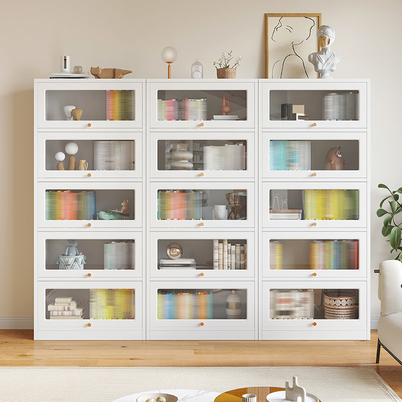 White Bookshelf Contemporary Style Bookcase with Door for Home Office Clearhalo 'Bookcases' 'furn' 'furn_bookcases' 'Furniture' 'furniture_bookcases' 'kitchen' 'kitchen_bookcases' 'Living Room Furniture' 'Office Furniture' 4697630